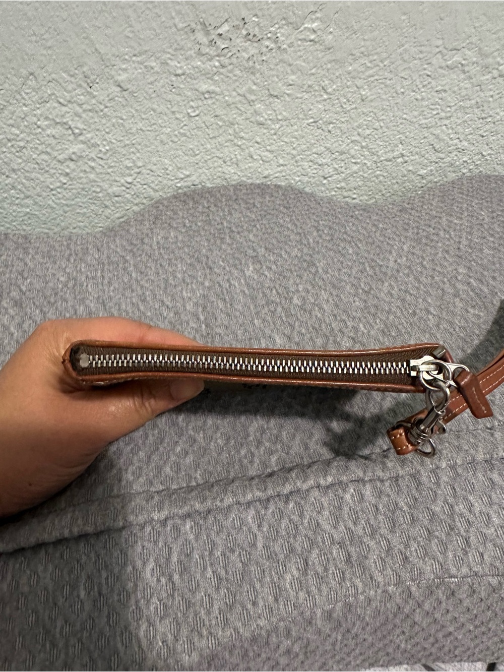 Dooney & Bourke Monogram Brown Canvas Wristlet - Picture 5 of 8